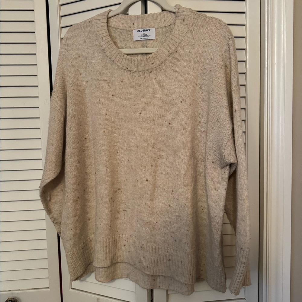 Old Navy Women's Speckled Beige Sweater